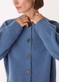 Wool Mix Crew Cardigan