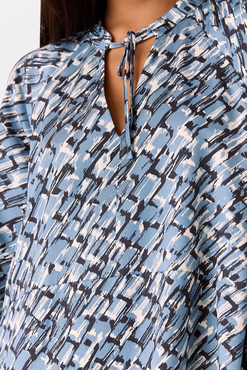 Blue Petite Feathered Wing Marnie Dress