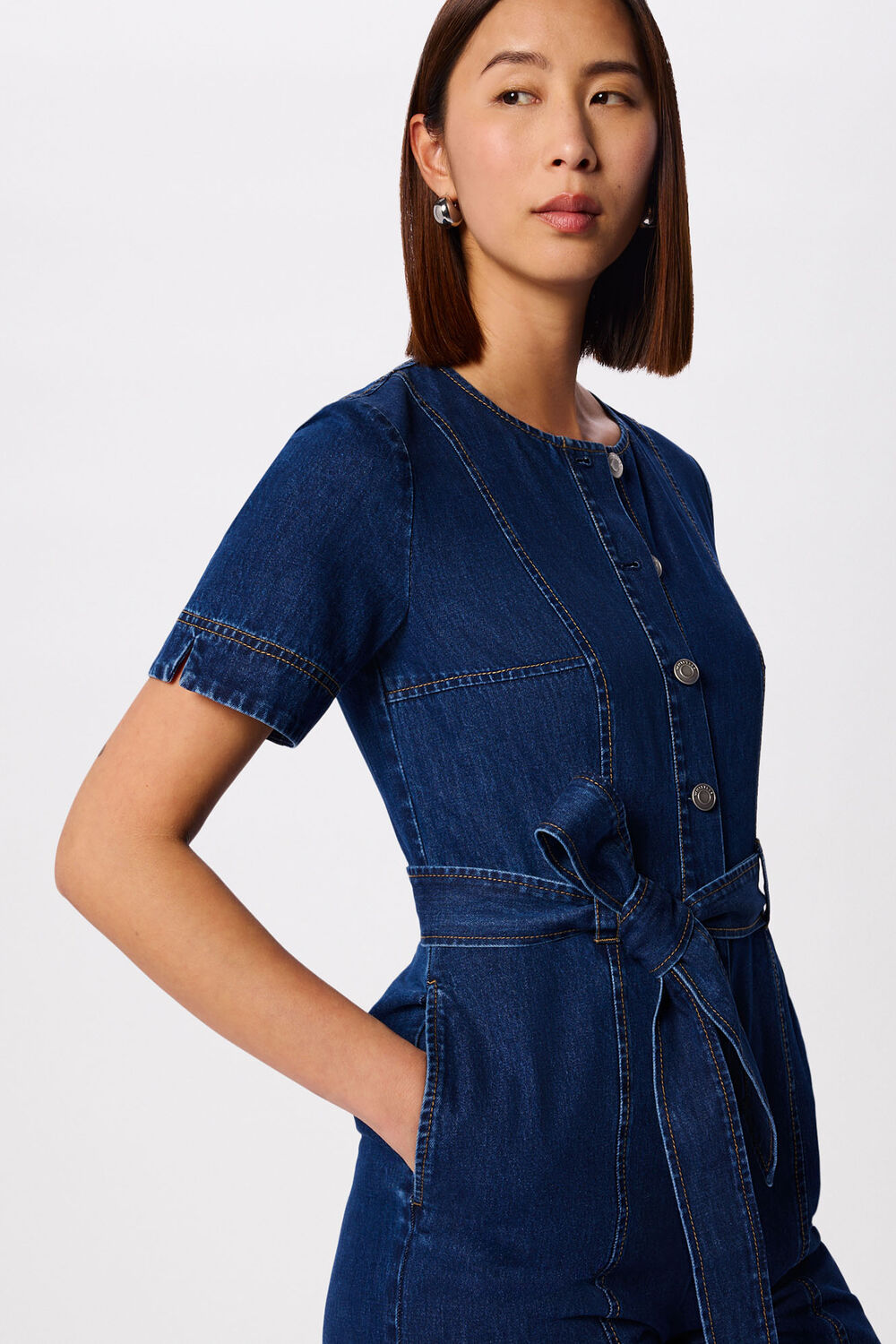 Denim Button Down Jumpsuit