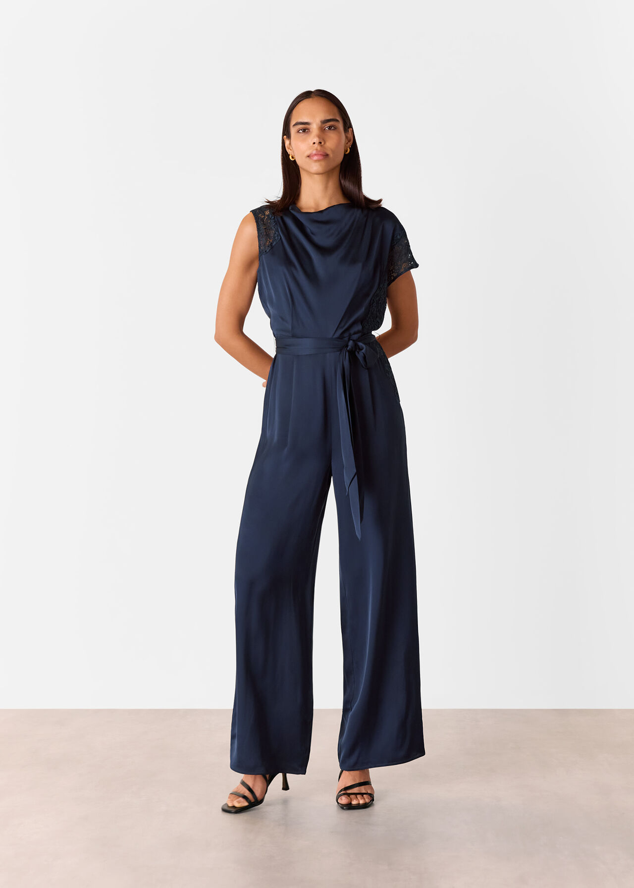 Satin Lace Occasion Jumpsuit