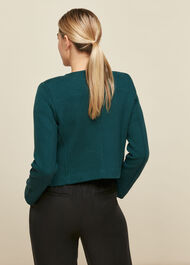 Collarless Jersey Jacket