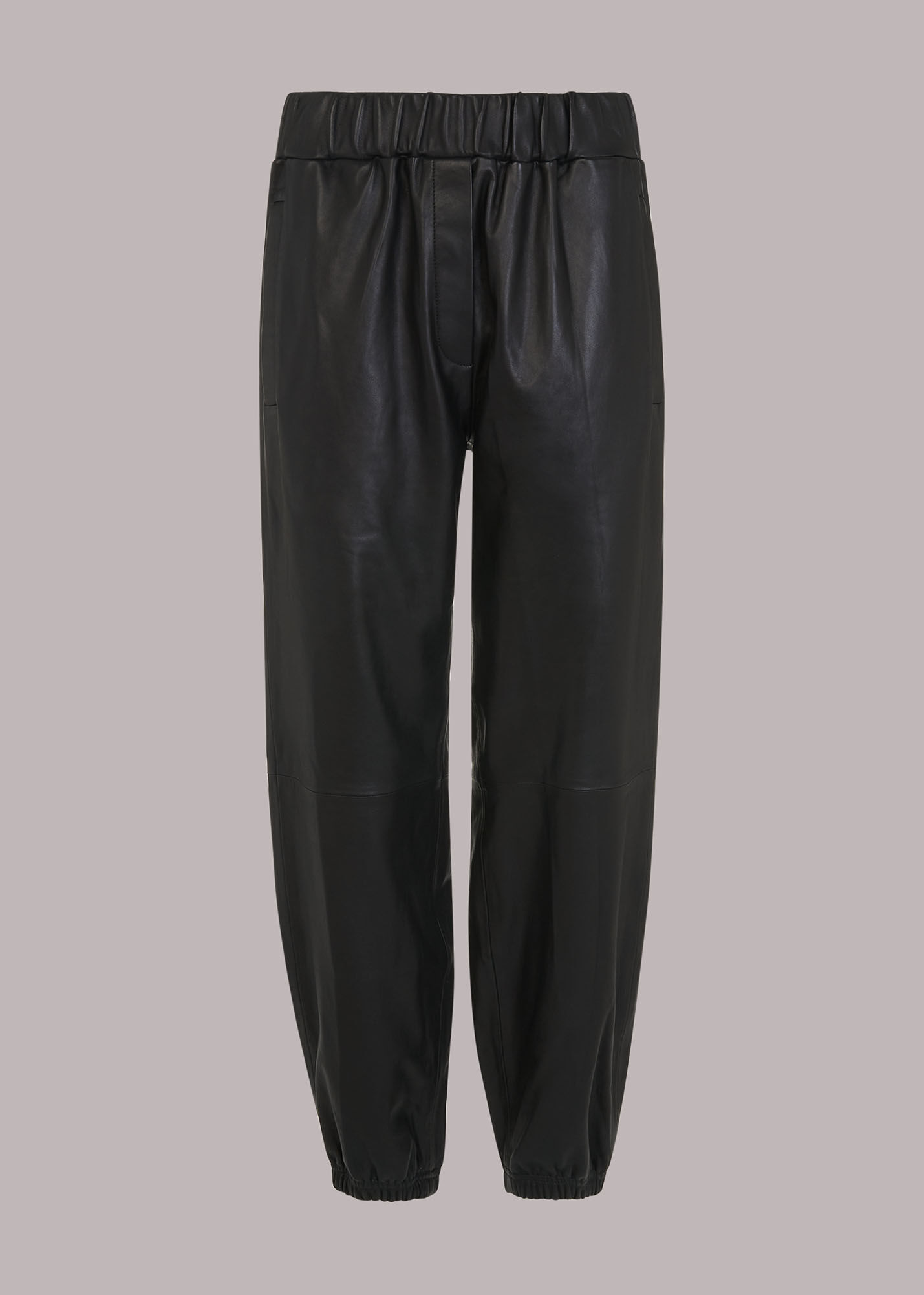 Black Charlie Leather Cuffed Trouser | WHISTLES | Whistles US |