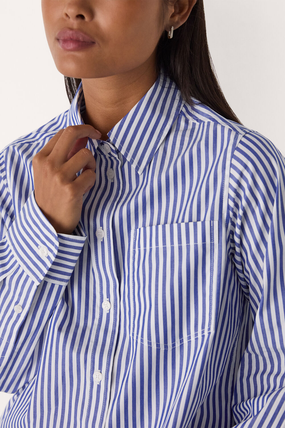 Petite Relaxed Fit Stripe Shirt