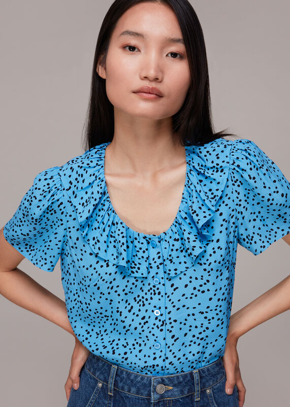 Spotted Dot Collar Top