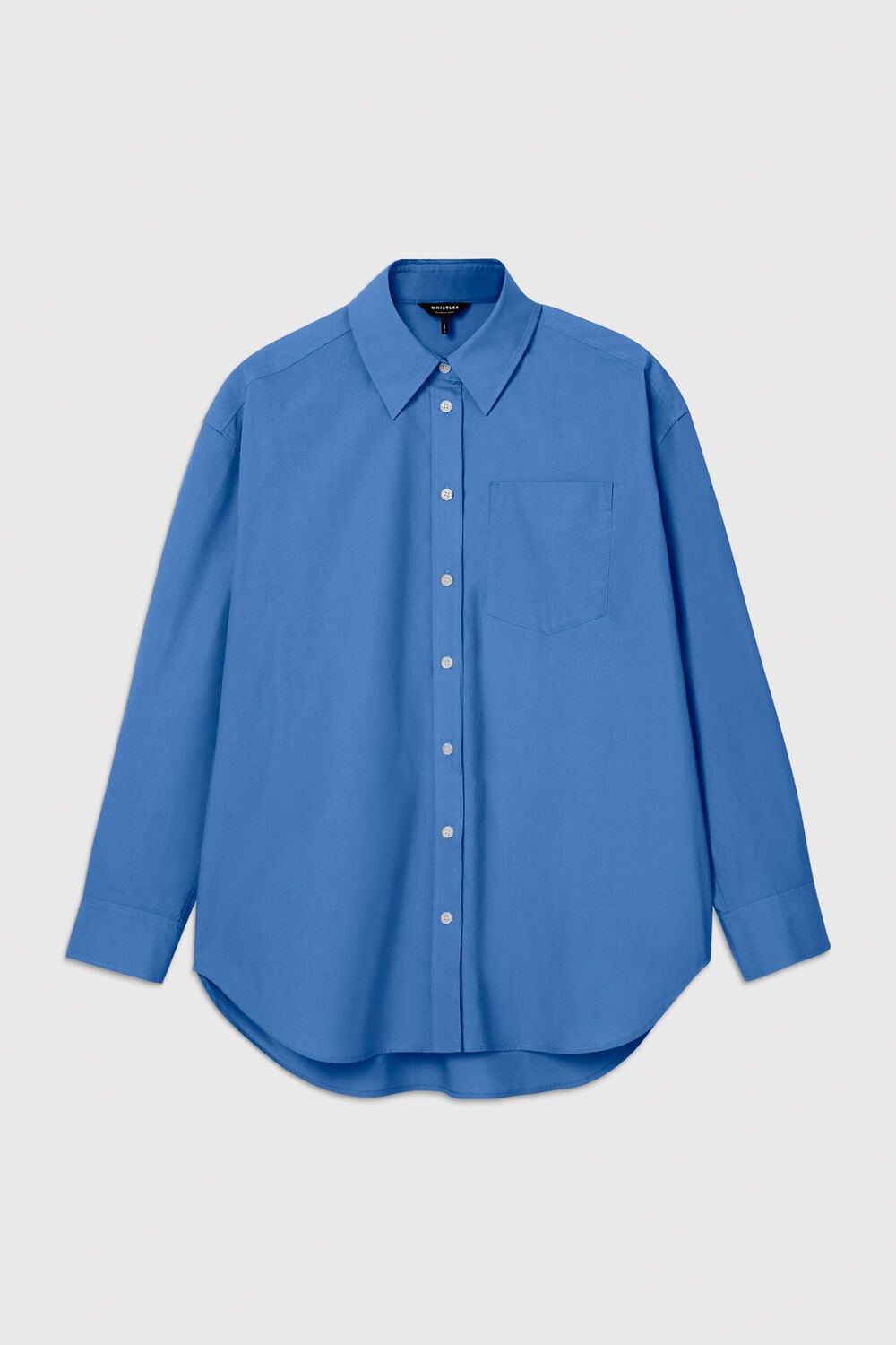 Blue Oversized Cotton Poplin Shirt