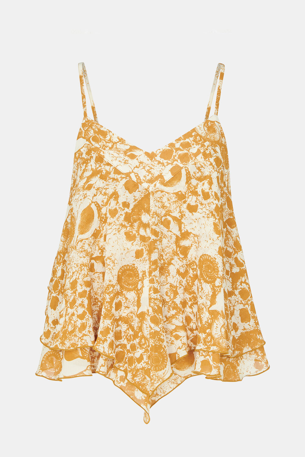 Yellow Seashore Print Cami Top