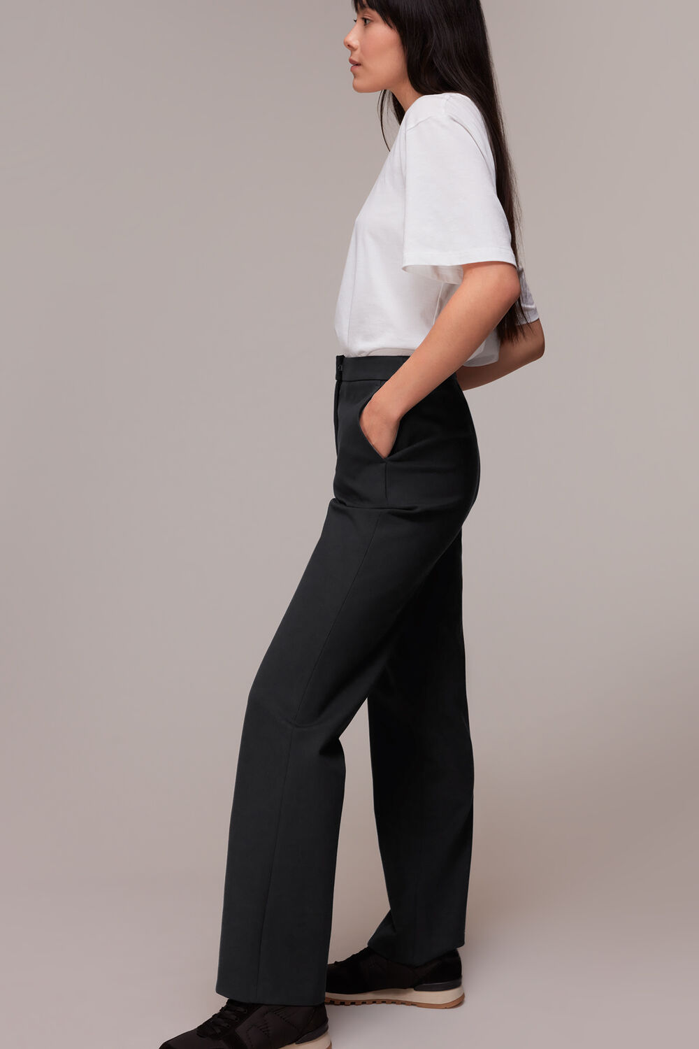 Black Ponte Slim Leg Trouser