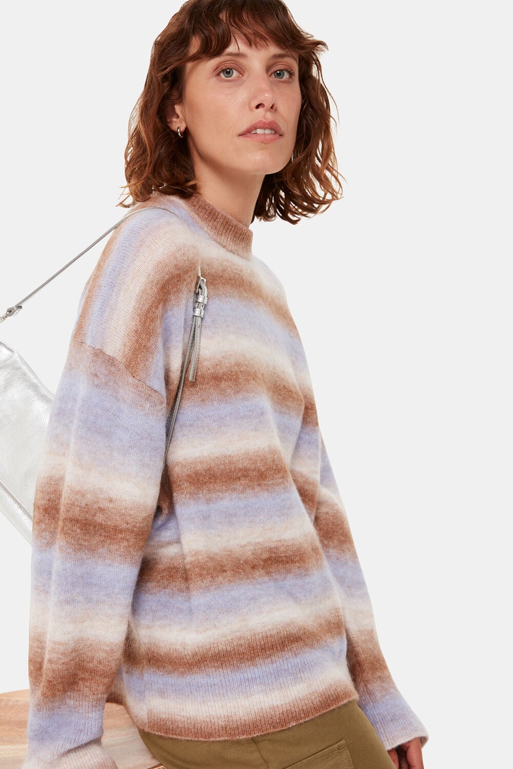 Multicolour Space Dyed Alpaca Crew Neck
