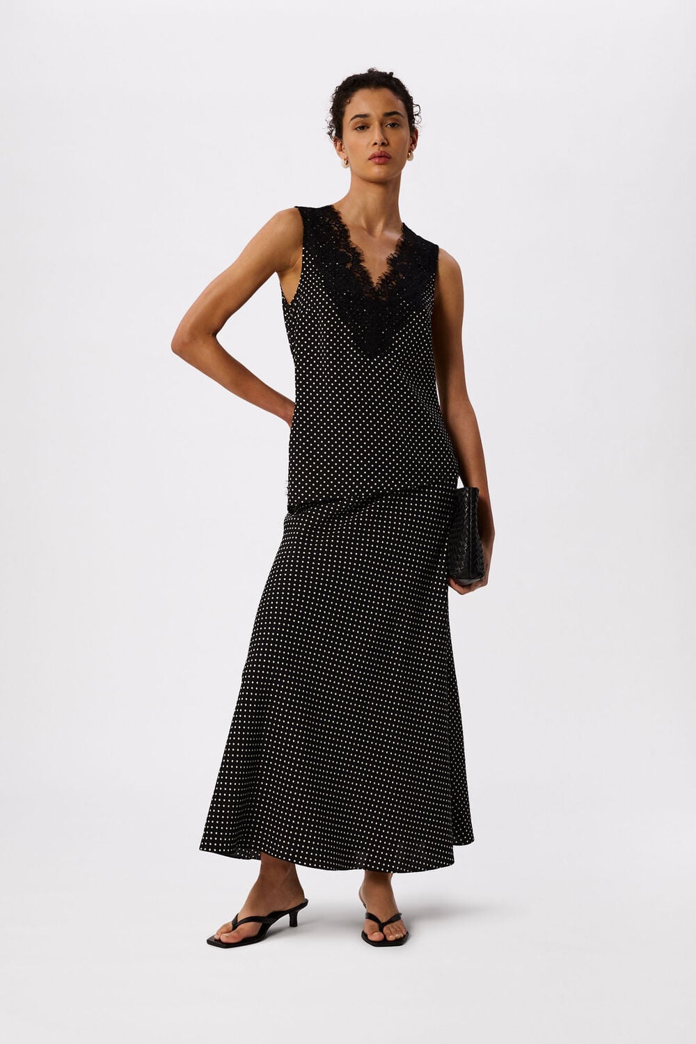 Mini Spot Lace Trim Top