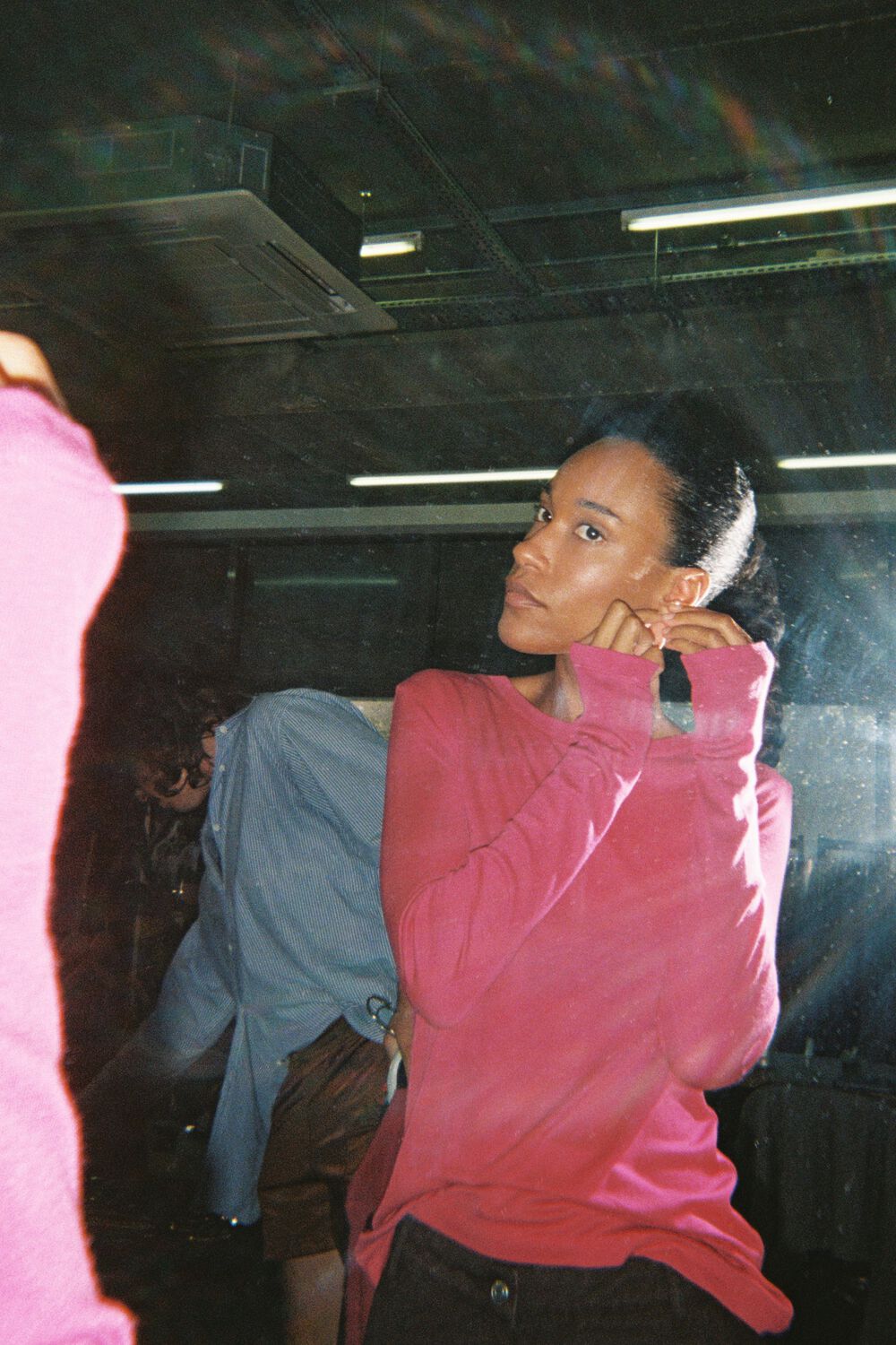 Pink Wool Mix Jersey Crew Neck