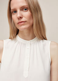 Textured Sleeveless Blouse Ivory