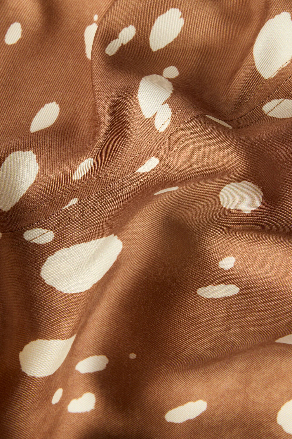 Brown Sleeveless Spot Viscose Midi Dress