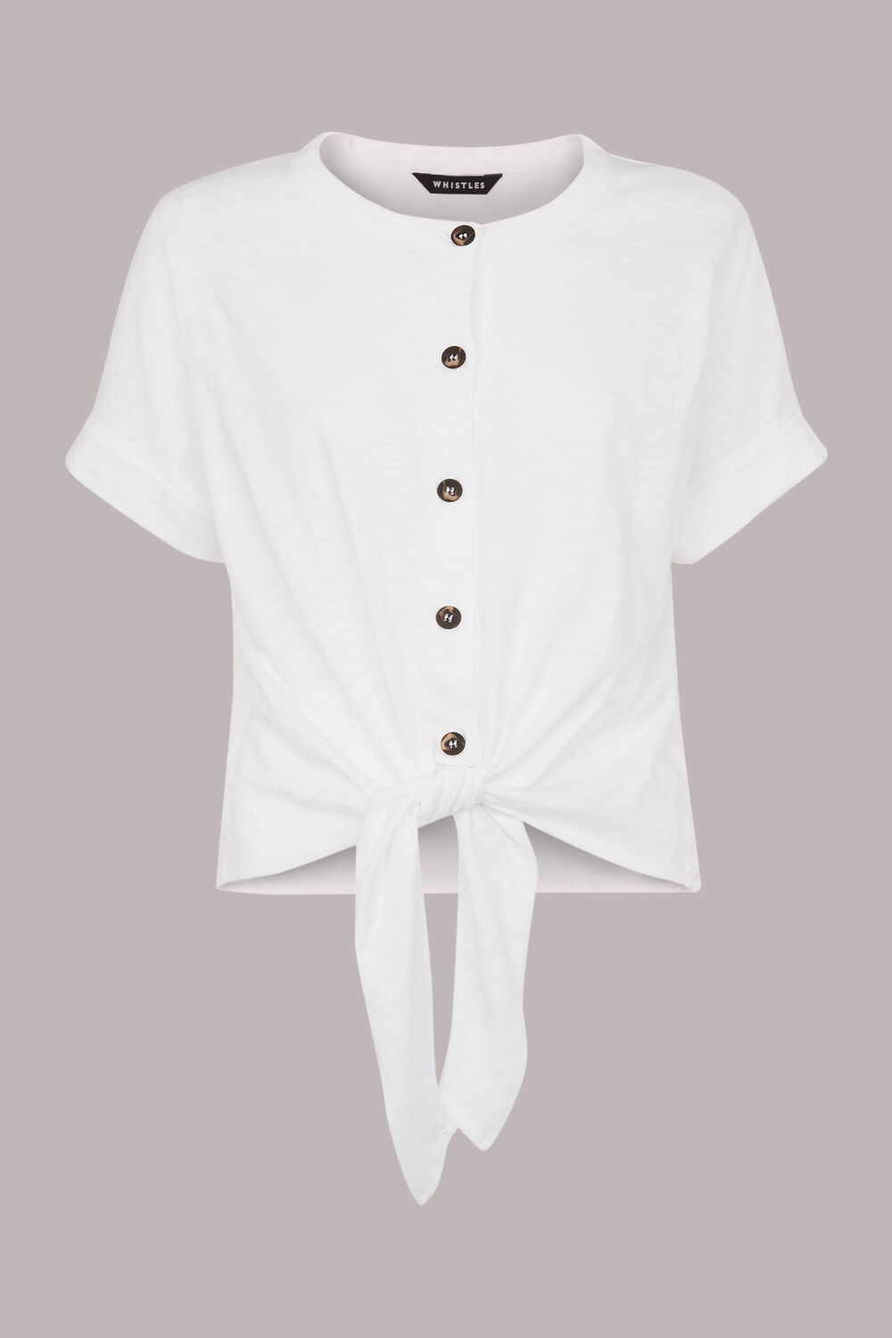 Round Neck Tie Front Tee