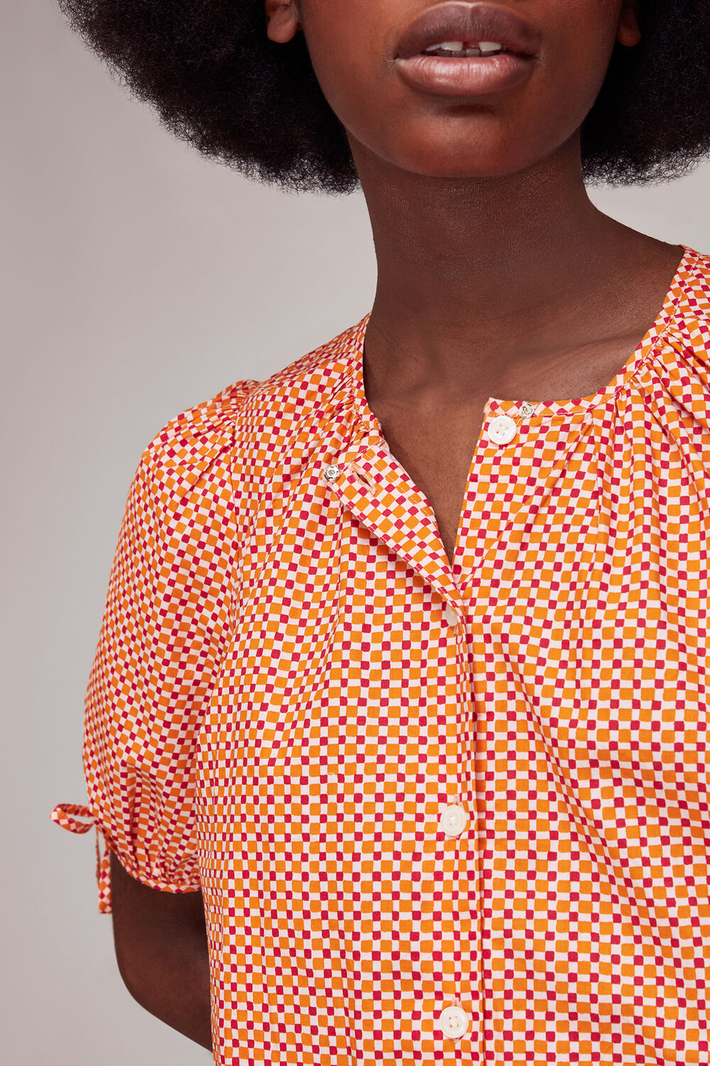 Ditsy Square Button Up Dress