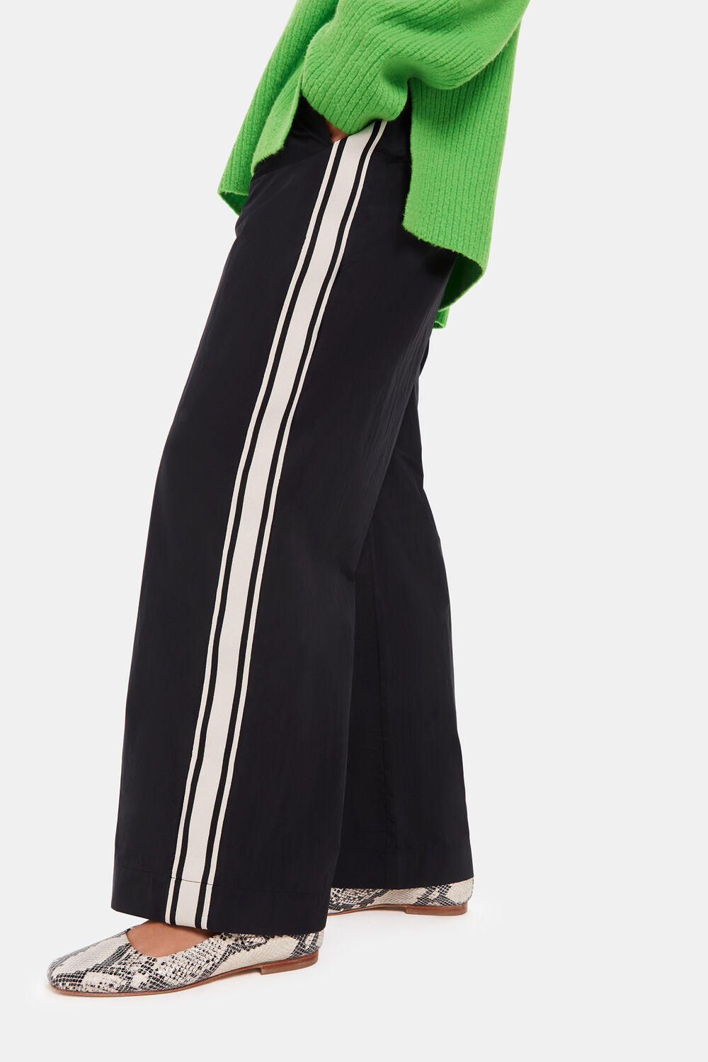 Black Ezra Side Stripe Pants&nbsp;