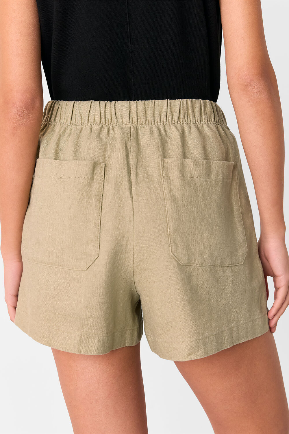 Neutral Linen Elasticated Short
