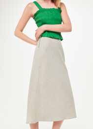 Linen Side Button Skirt