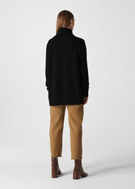 Cashmere Roll Neck Sweater Black/Multi