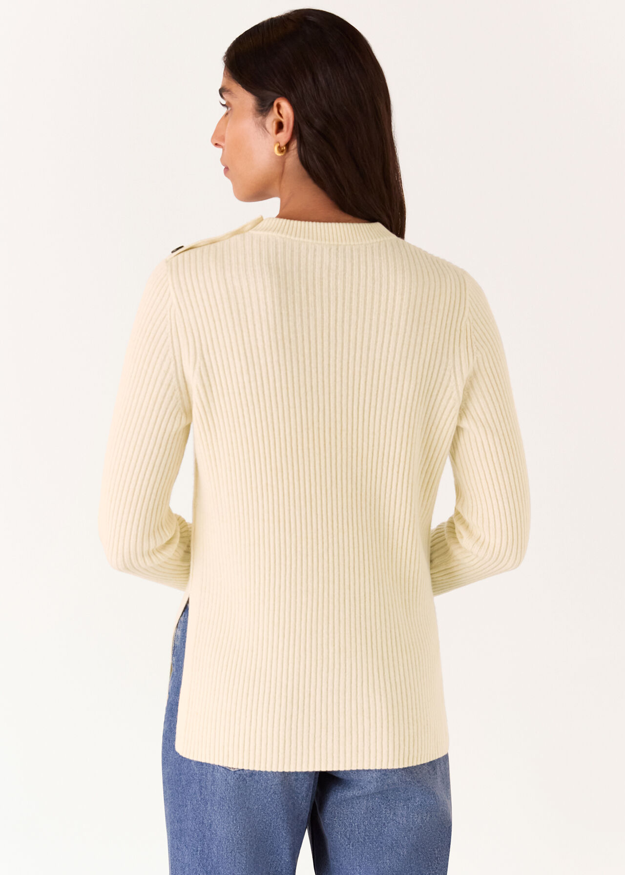 Button Detail Longline Knit
