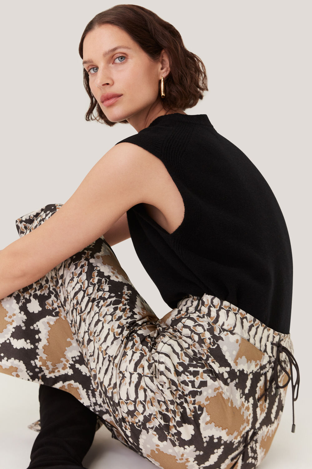 Snake Print Midi Skirt