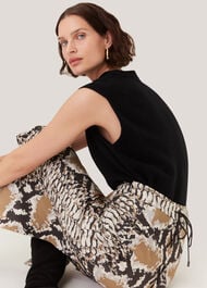 Snake Print Midi Skirt