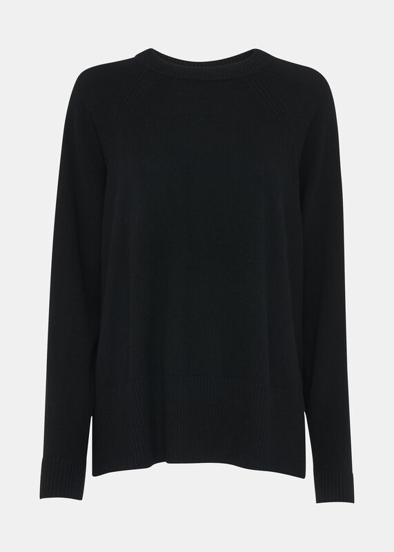 Black Ultimate Cashmere Crew Neck Sweater