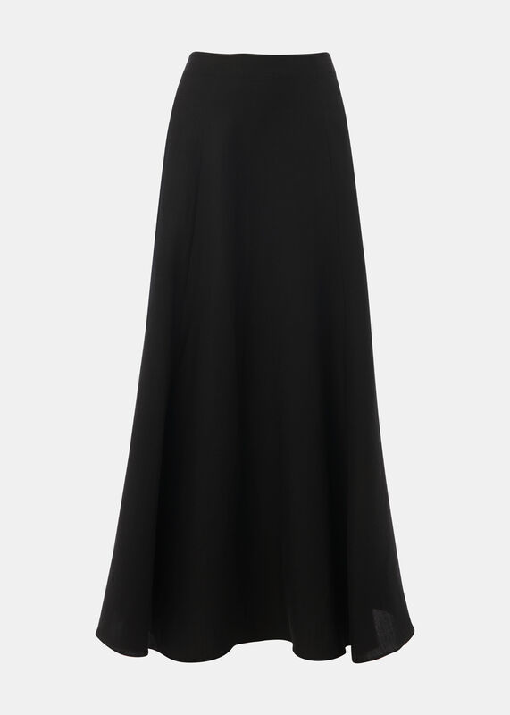 Black Helena Linen Blend Skirt