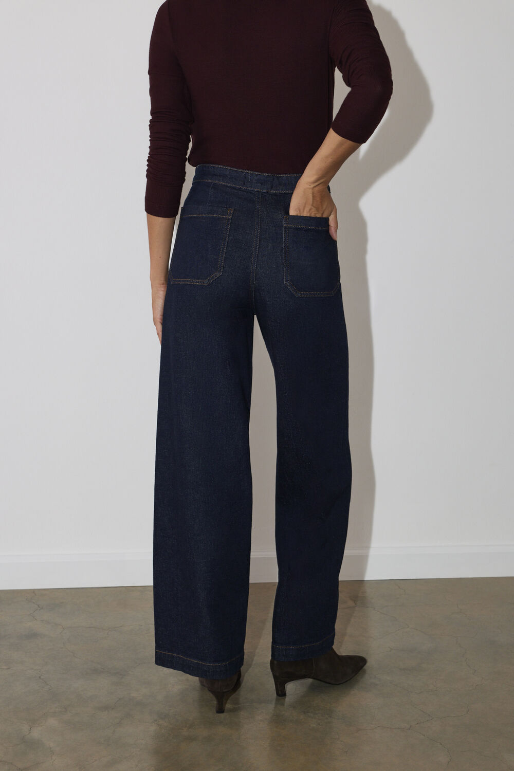 Dark Denim Stretch Full Length Jean