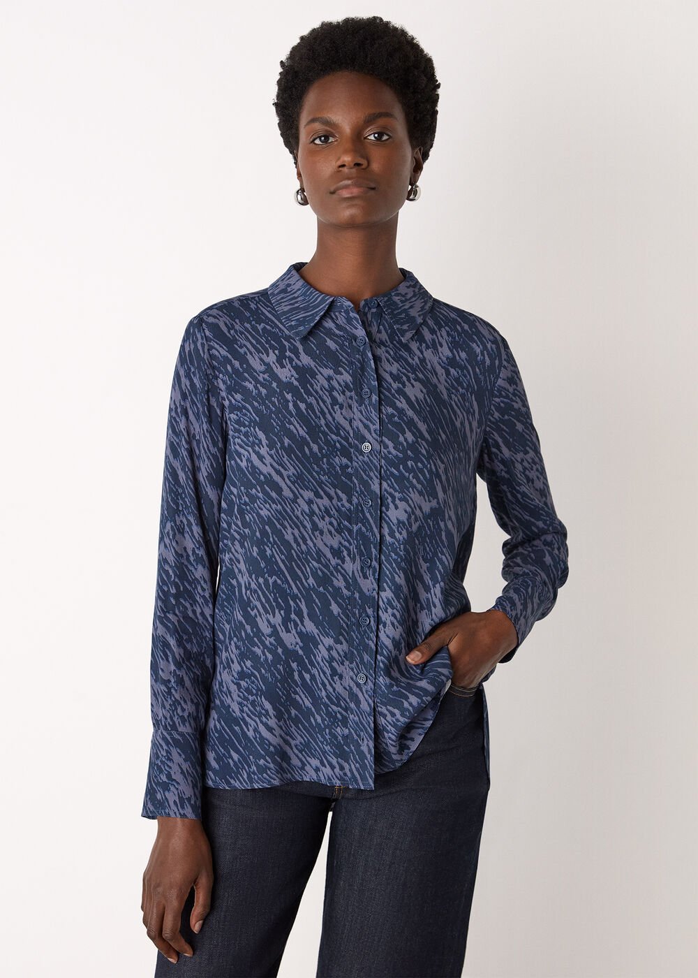 Abstract Marks Collared Shirt