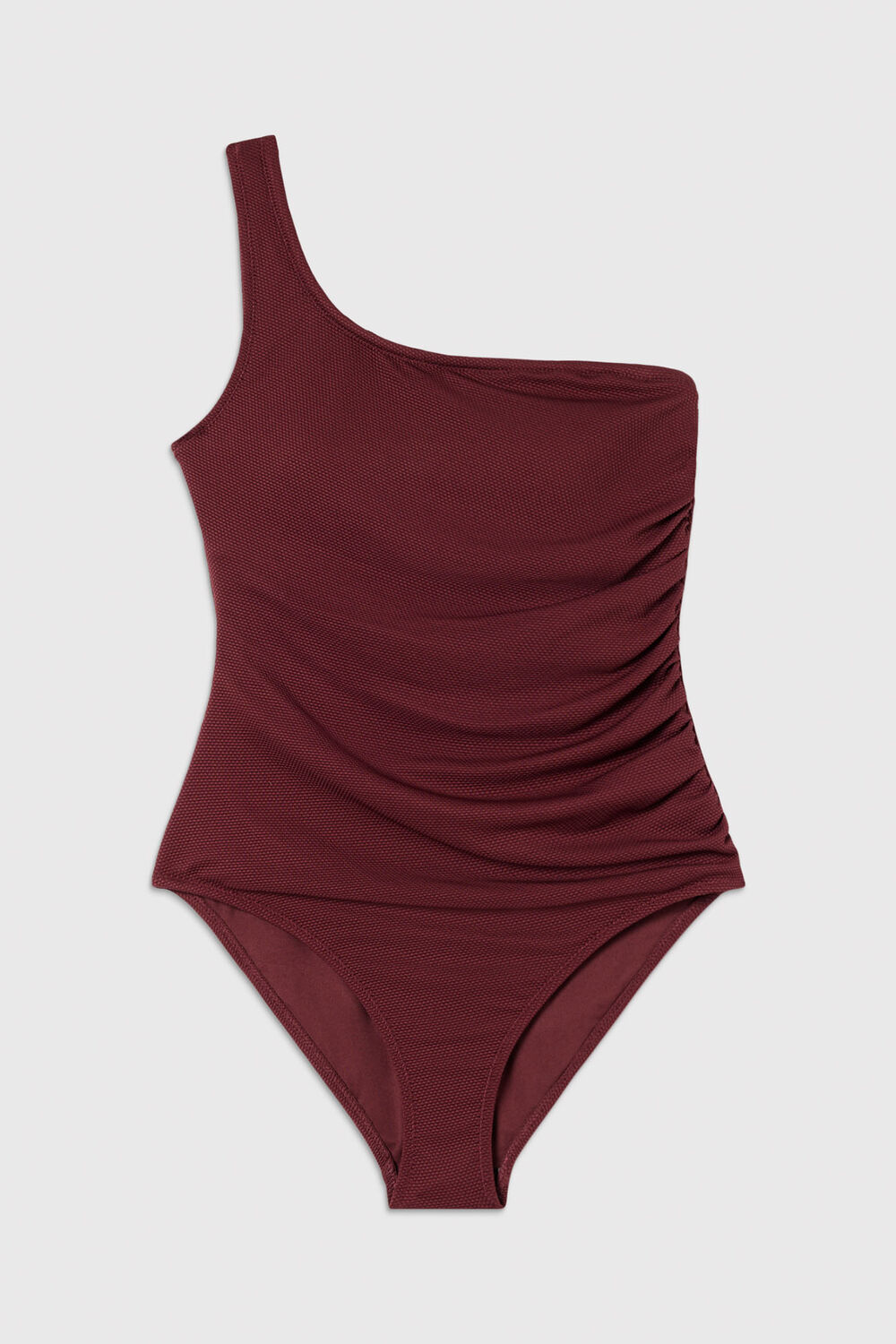 Textured One Shoulder Swimsuit