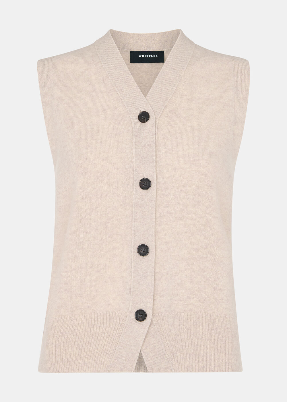 Wool V Neck Button Front Tank