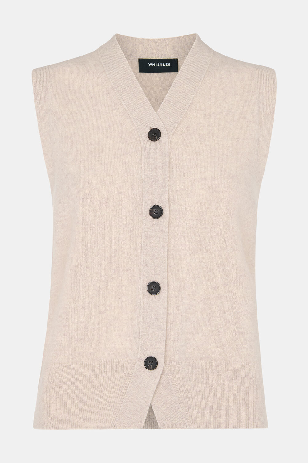 Wool V Neck Button Front Tank