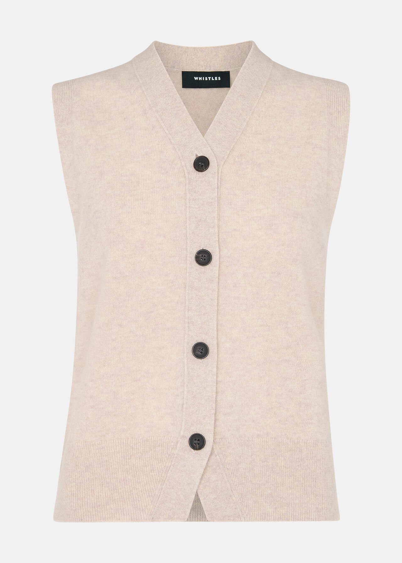 Wool V Neck Button Front Tank
