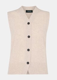 Wool V Neck Button Front Tank