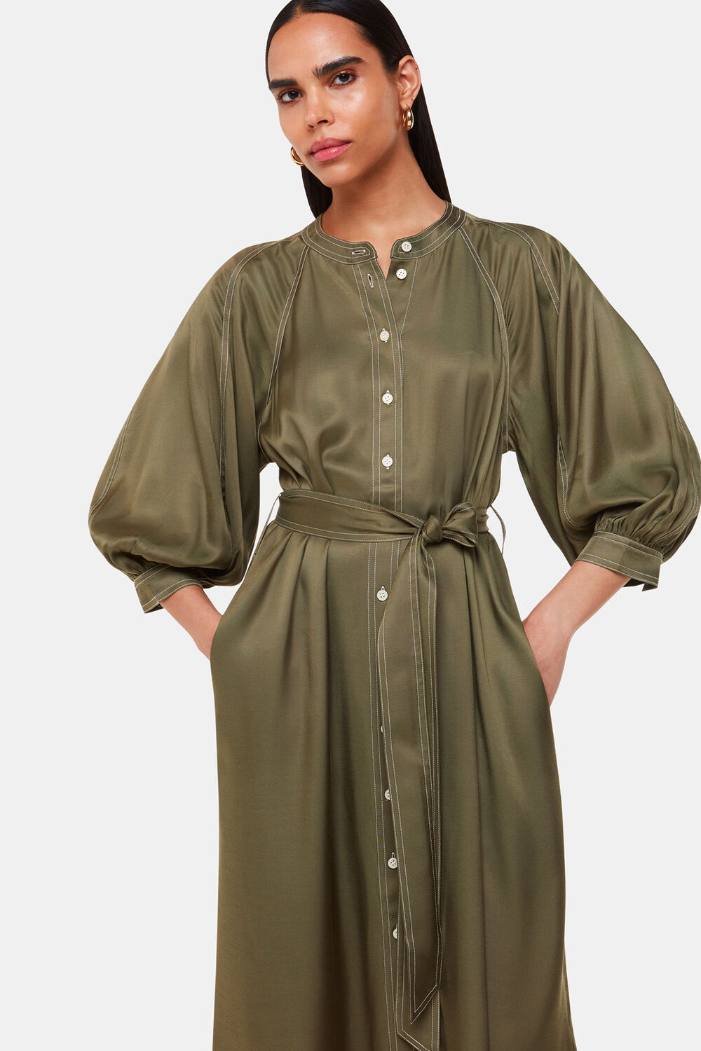 Mabel Topstitch Dress