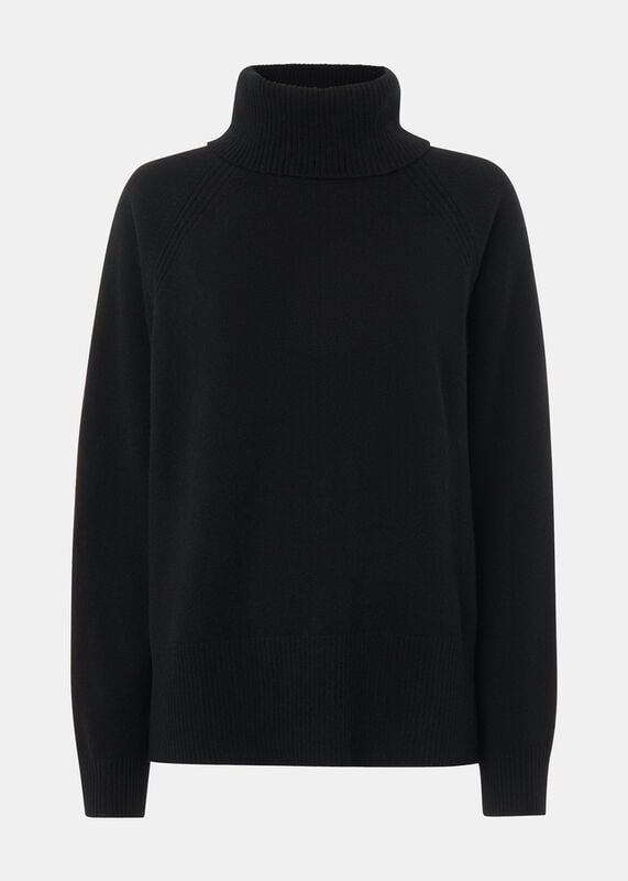 Black Cashmere Turtleneck Sweater