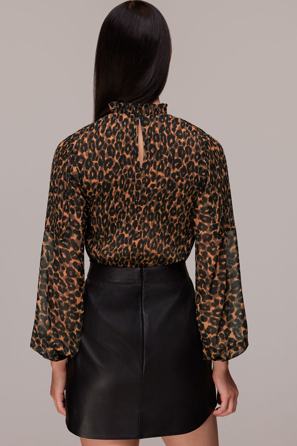 Classic Leopard Plisse Top
