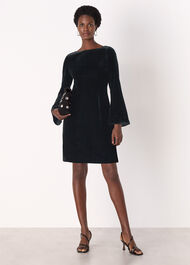 Velvet Flare Sleeve Dress