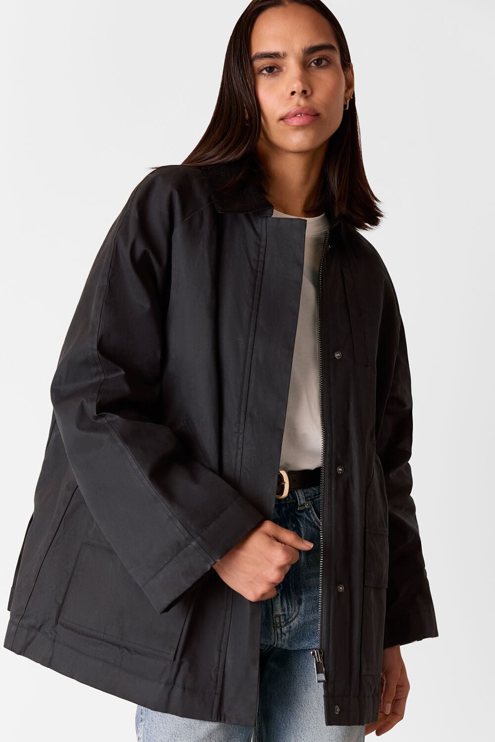 Black Fern Waxed Barn Jacket