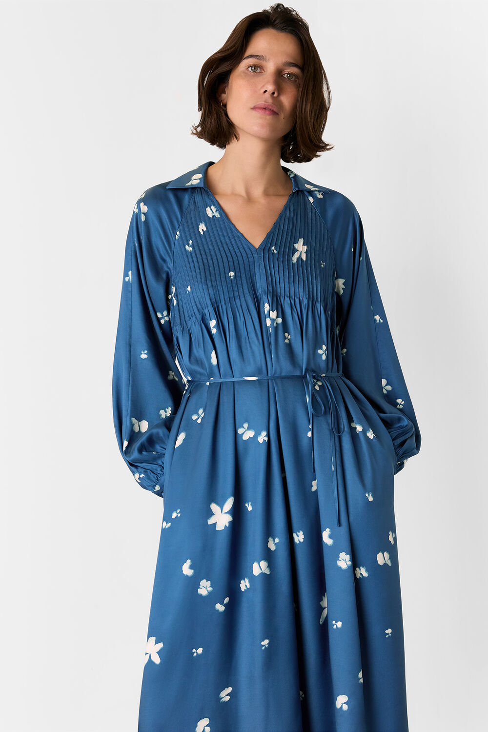Blue Sun Bleached Floral Dress