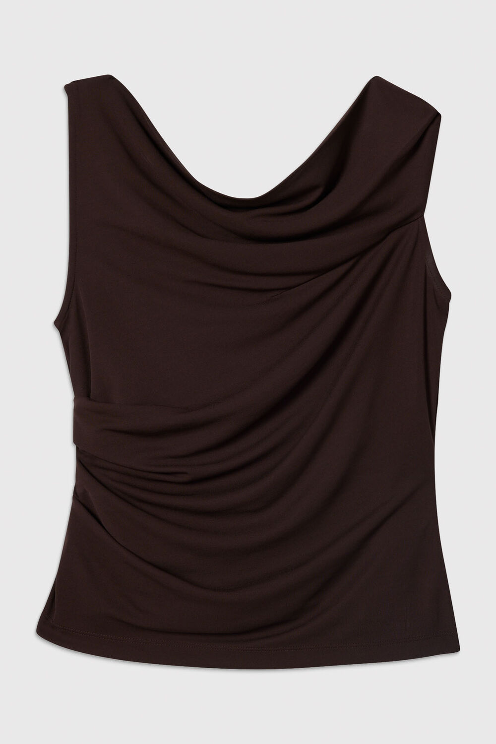 Chocolate Drape Neck Jersey Top