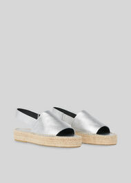 Nile Sling Back Espadrille Silver