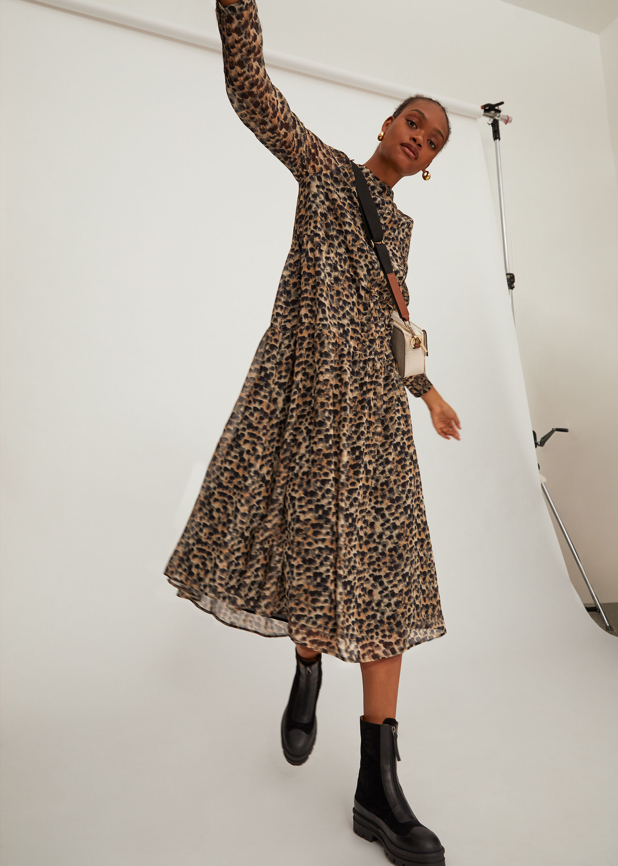 Multicolour Brushmark Animal Print Dress WHISTLES