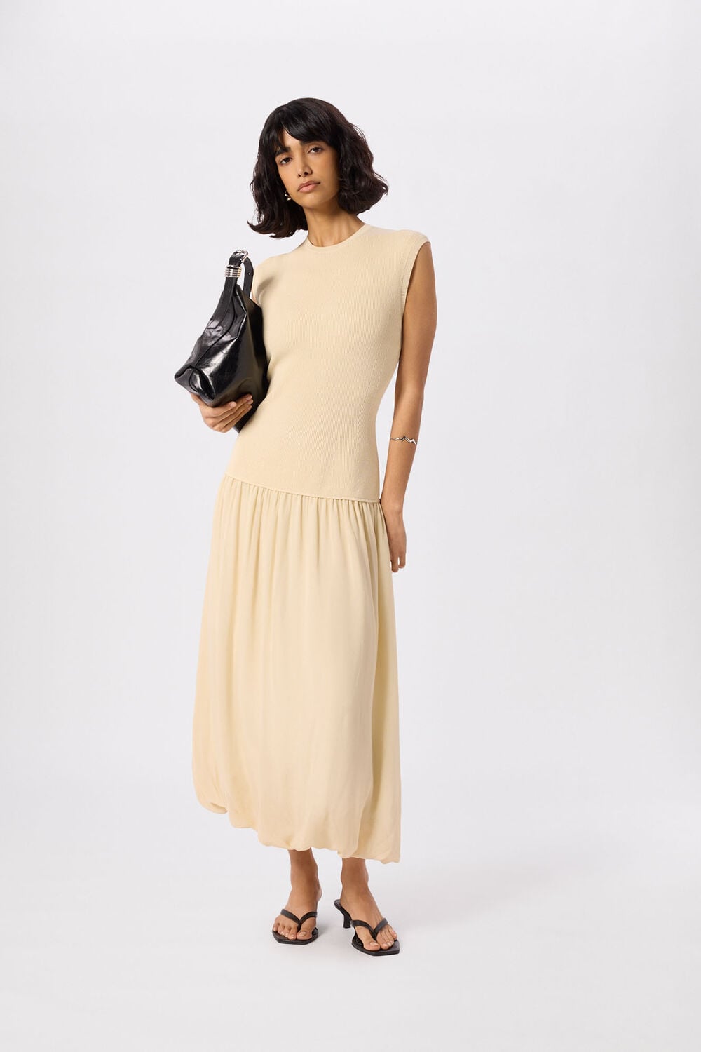 Knitted 2in1 Bubble Hem Dress