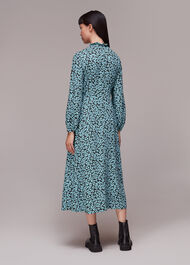 Fuzzy Leopard Midi Dress