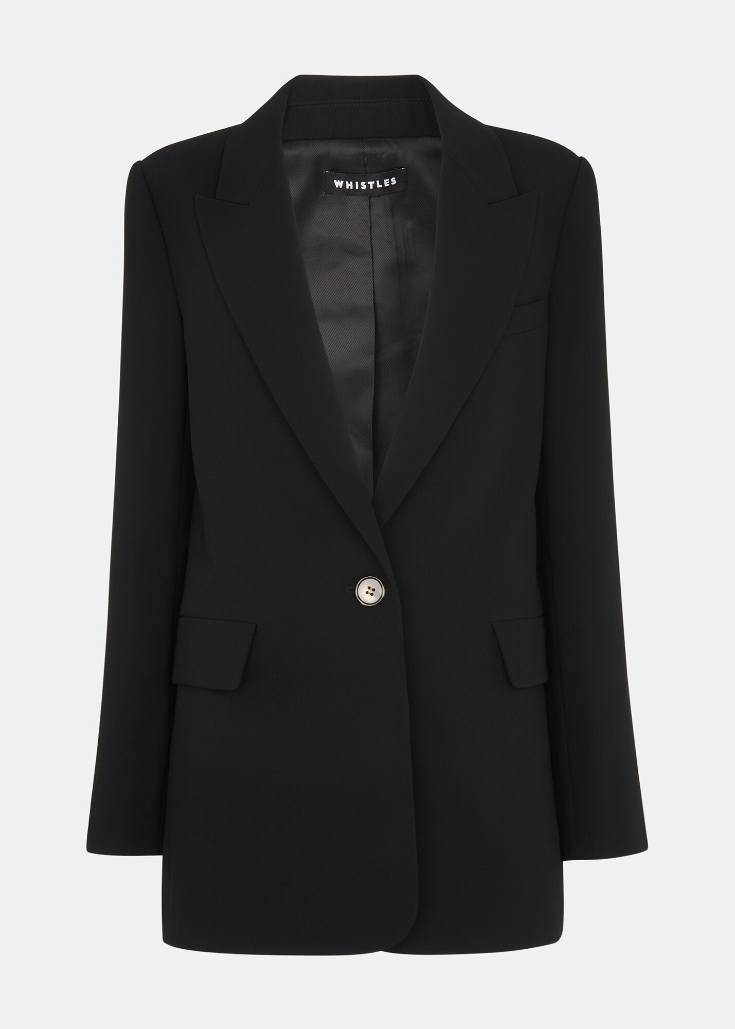 Black Crepe Boyfriend Blazer WHISTLES Whistles