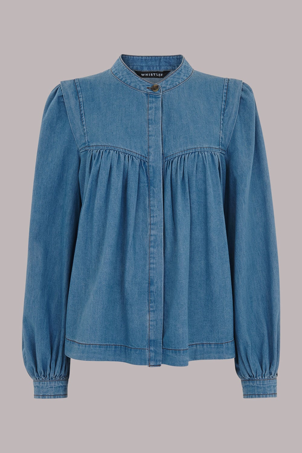 Mollie Chambray Denim Blouse