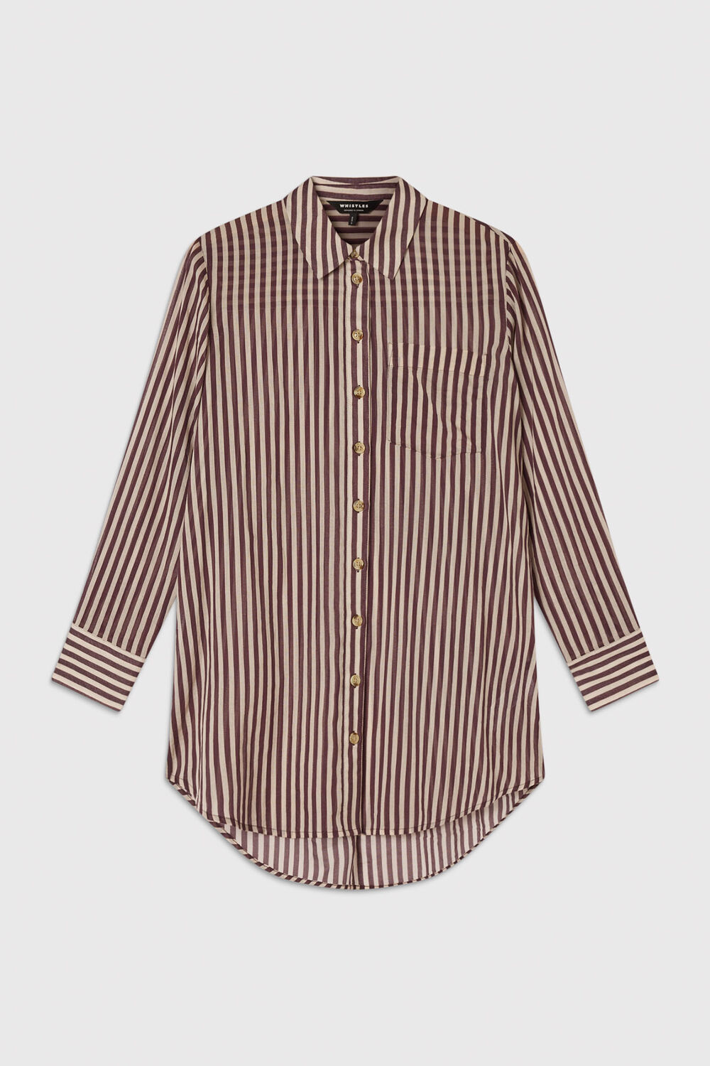 Stripe Long Sleeve Beach Shirt