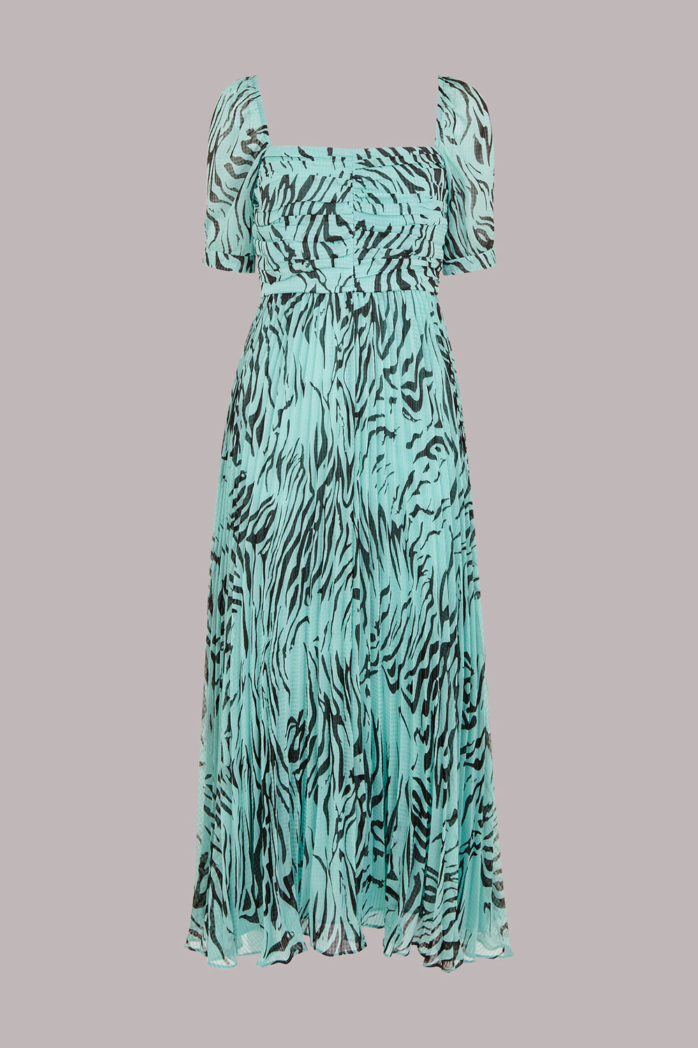 Mint Midnight Tiger Pleated Dress