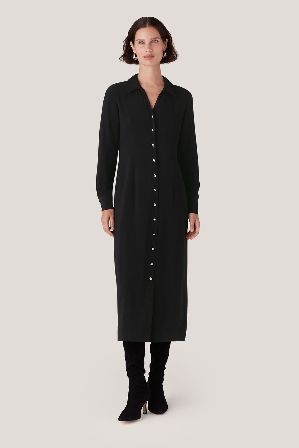 Black Elena Shirt Dress
